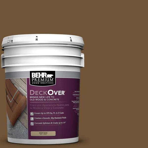 BEHR Premium DeckOver 5 gal. #SC-109 Wrangler Brown Solid Color Exterior Wood and Concrete Coating