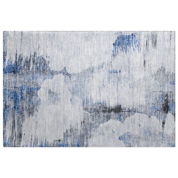 Dream Shag Premium Machine Washable Abstract ADS710 Blue 2 ft. x 3 ft. Accent Rug