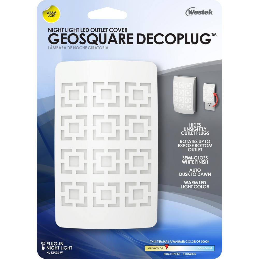 White Geometric Pattern LED Motion Sensor Night Light