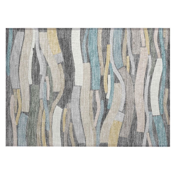 Chantille Machine Washable Indoor/Outdoor Abstract ACN2776 Gray 3 ft. x 4 ft. Area Rug