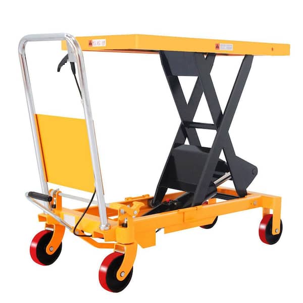 TORY CARRIER 39.4 in. Lift Manual Scissor Lift Cart 1760 lbs. Hydraulic Scissor Lift Table with 39.4 in. x 20.1 in. Table Size