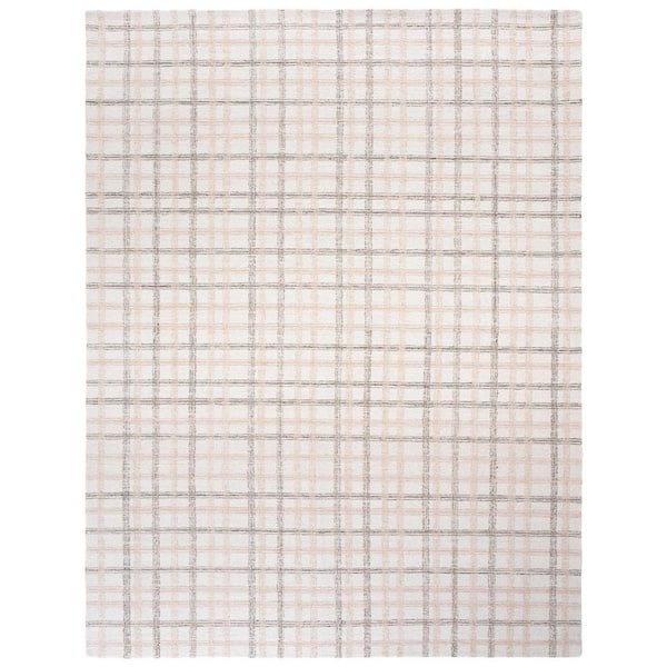 Ebony 11 ft. x 15 ft. Beige/Ivory Geometric Lattice Area Rug
