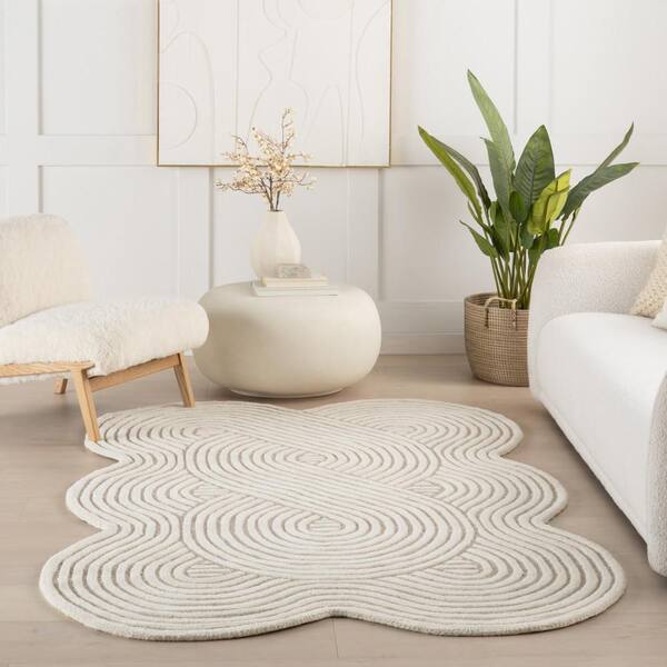 nuLOOM Indira Grooved Arc Ivory 8 ft. x 10 ft. Indoor Area Rug
