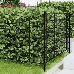 48.6 in. H x 35 in. W Black Stainless Steel Garden Fence Panel Decorative Various Combinations Garden Fence (5-10 Pack)