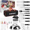 CHEFSPOT 36-Piece Stainless Steel Griddle Accessories Kit - Flat Top Grill Utensils Accessories with Carry Bag CHGRK36