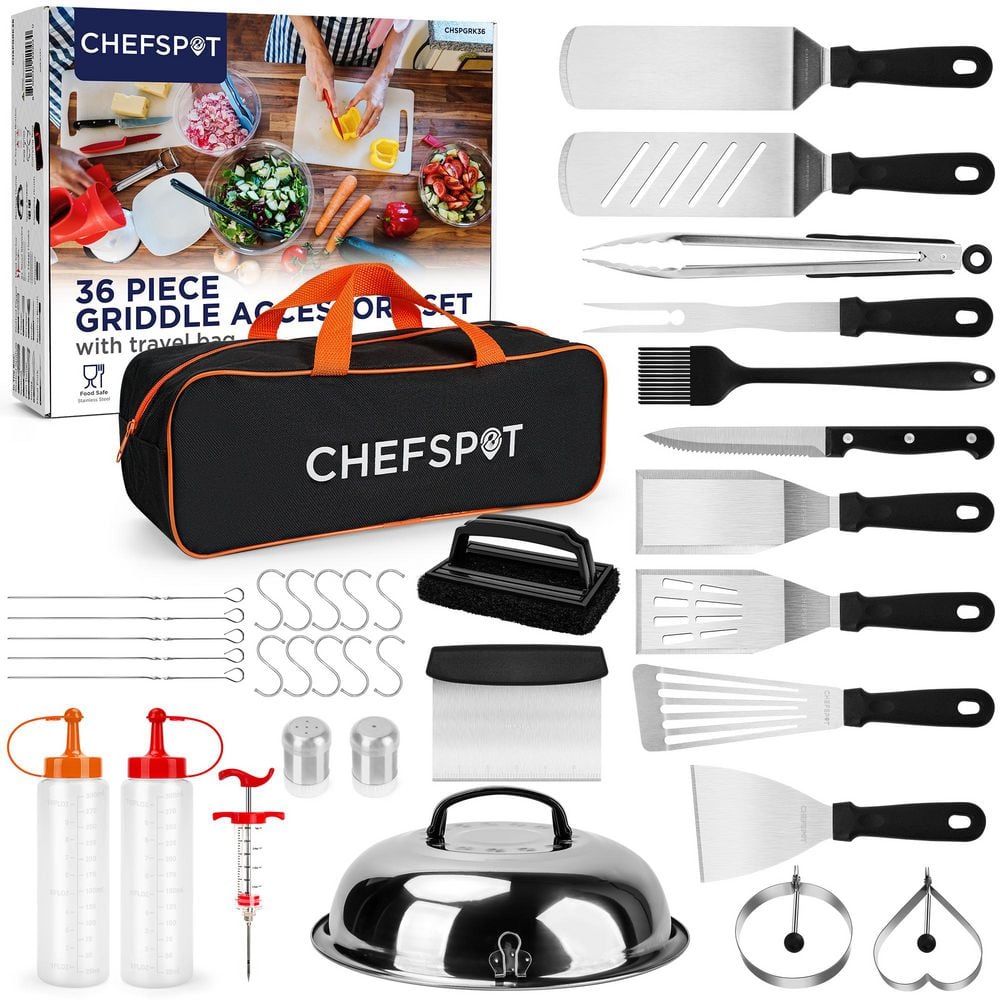 Commercial Chef 36 Piece Griddle Accessories for Blackstone Griddles - Flat Top Grill Accessories