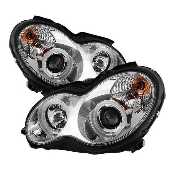Spyder Auto Mercedes Benz C-Class 01-05 4 Dr Only Projector Headlights - Halogen Model Only - CCFL Halo - Chrome