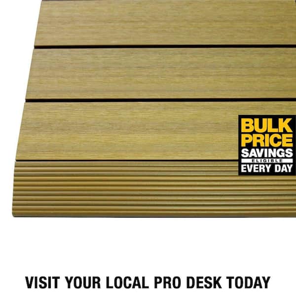 1/6 ft. x 1 ft. Quick Deck Composite Deck Tile Straight Fascia in English Oak (4-Pieces/Box)