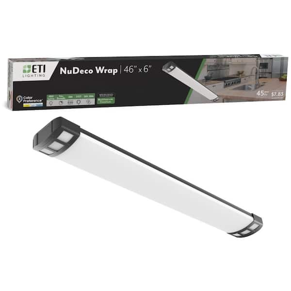 NuDeco 4 ft. x 6 in. Modern Black Craftsman Style LED Wrap Light Fixture 4500LM 60-Watt 120V Adjustable CCT Dimmable