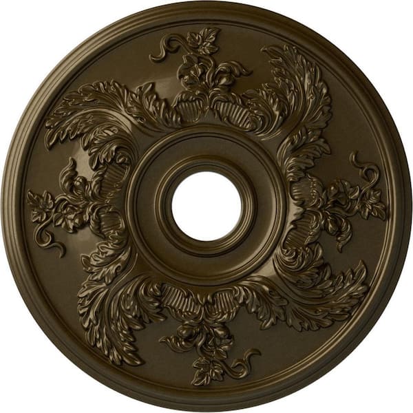 Ekena Millwork 1-7/8" x 23-5/8" x 23-5/8" Polyurethane Acanthus Twist Ceiling Medallion, Brass