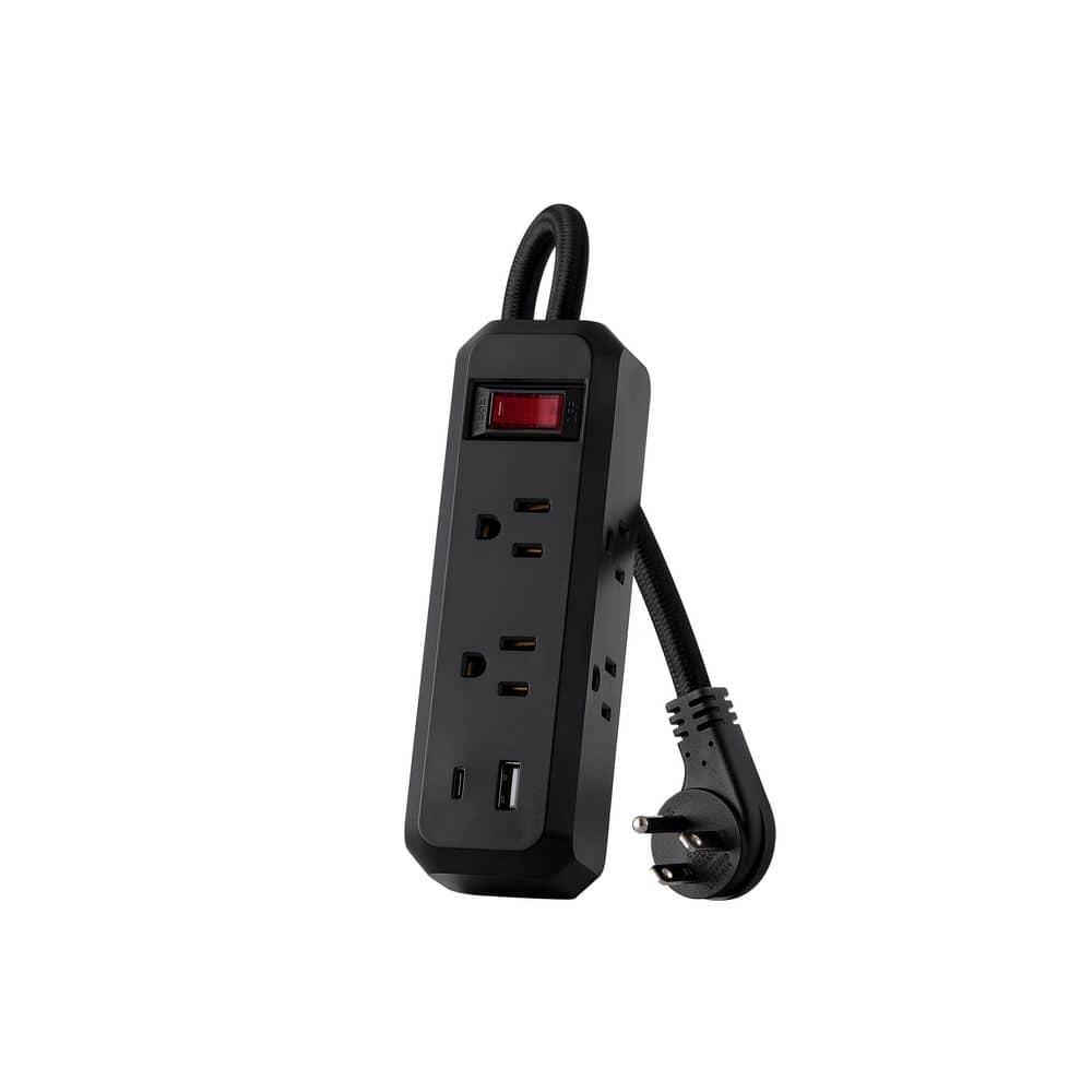 8-in-1 6-Outlet 5 ft. Power Strip with 2 USB Ports, Black price history on PriceWatchPro