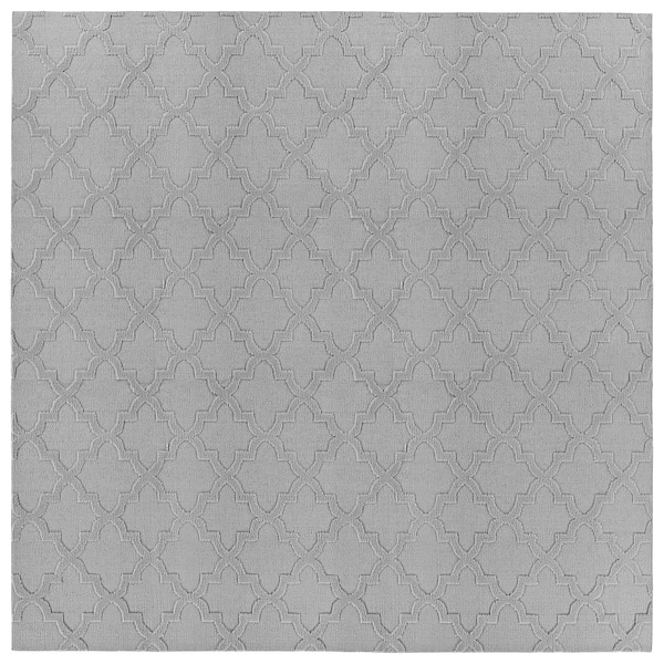 Garland Rug Quatro Silver 12 ft. x 12 ft. Cut-loop Trellis Area Rug