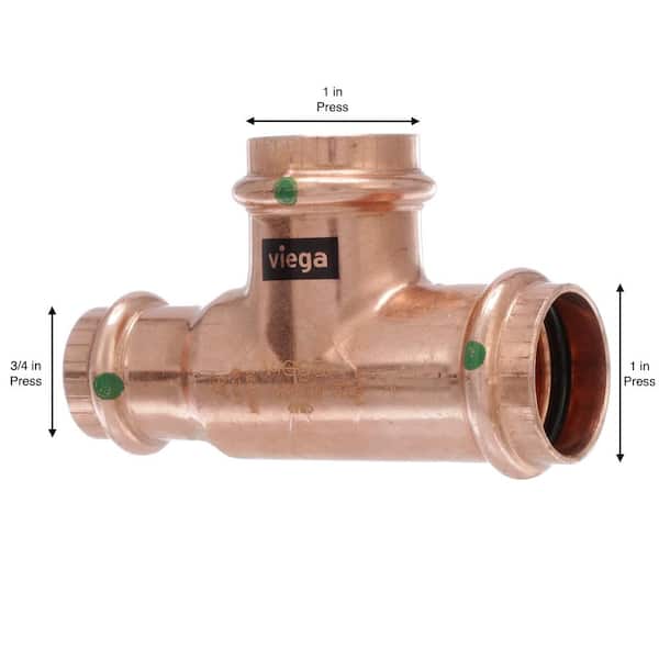 ProPress 1 in. x 3/4 in. x 1 in. Press Copper Reducing Tee