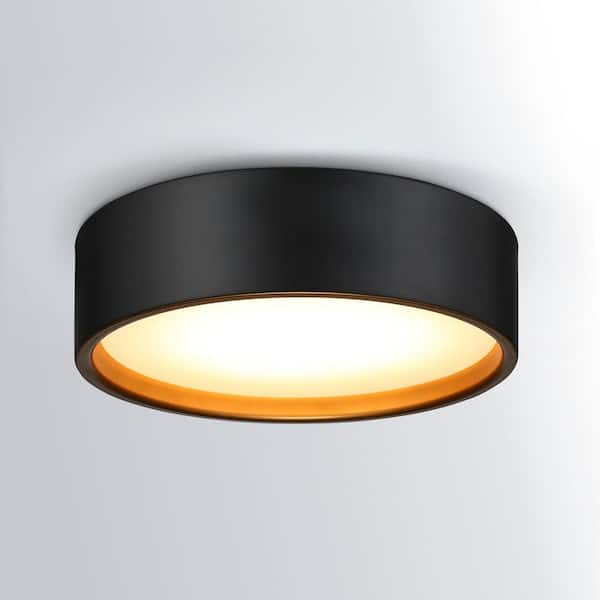 14 in. LED Modern Black Dimmable Flush Mount Ceiling Light