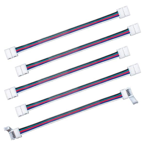 5 Pin RGB+W LED Strip Light 6 in Tape to Tape Channel Connector (5 Pack)