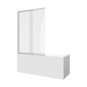 Barbados 39-3/8 in. x 55-1/8 in. Framed Sliding and Pivoting Bathtub Door in Polished Chrome without Handle