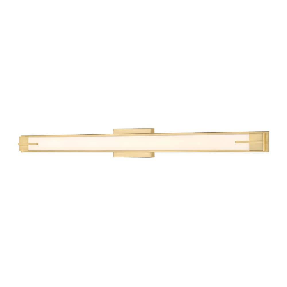 Chase 43 in. 1-Light Modern Gold LED Vanity with Gloss Opal Shade