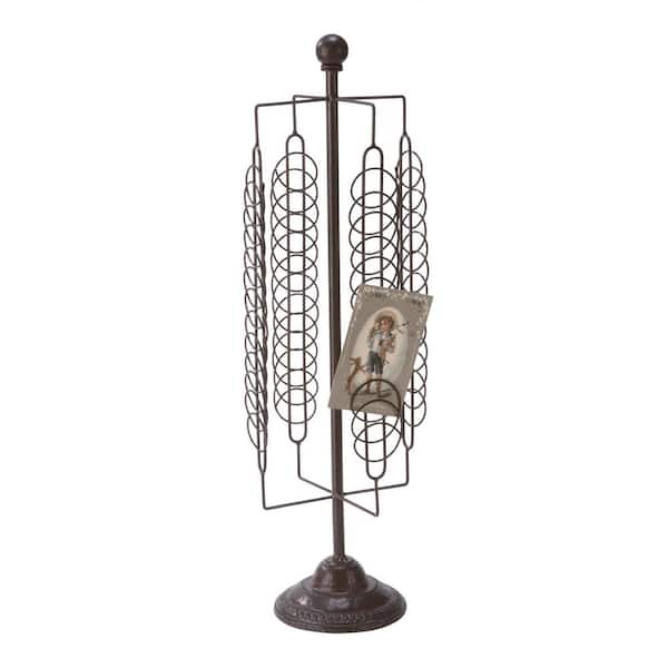 Brown Metal Spinning Photo and Card Holder Stand