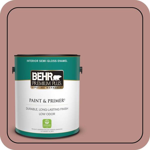 BEHR PREMIUM PLUS 1 gal. #170F-5 Brick Dust Semi-Gloss Enamel Low Odor Interior Paint & Primer