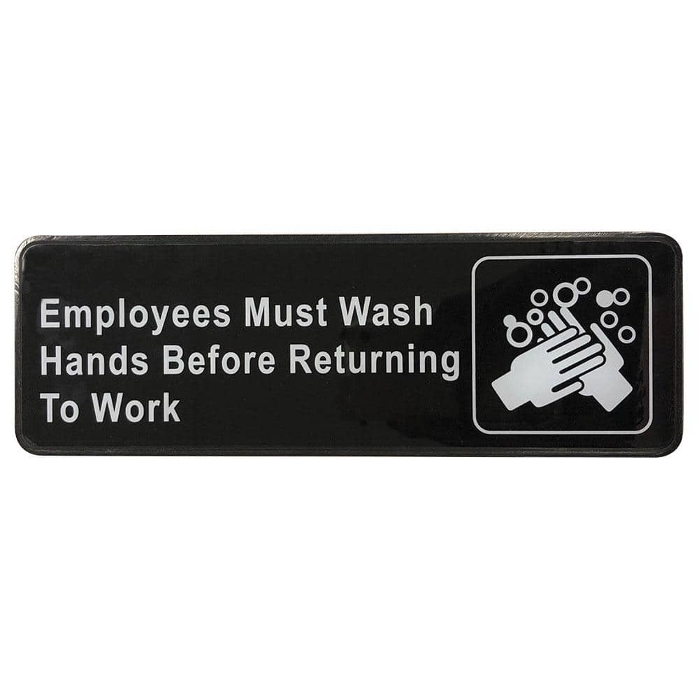 employees wash hands sign