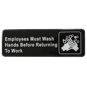 3 in. x 9 in. Plastic Employee Must Wash Hand Sign