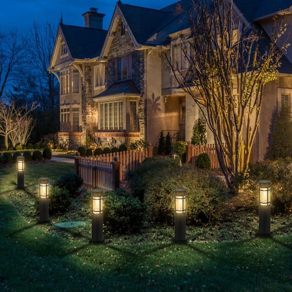 C Cattleya Black Solar LED Weather Resistant Outdoor Path Lights
