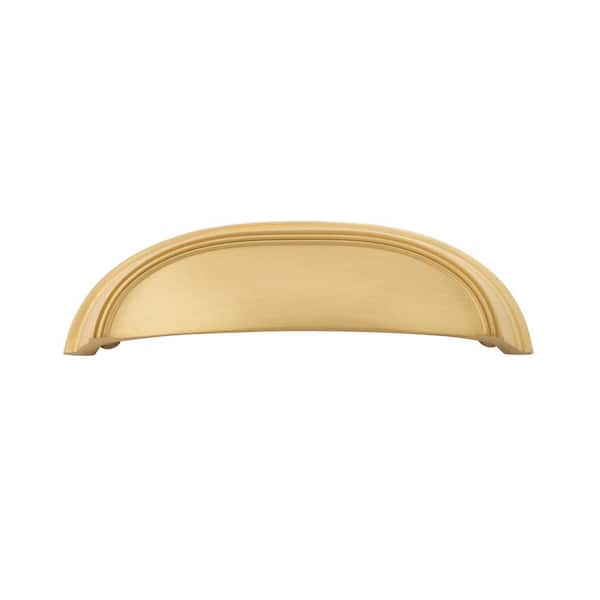 HICKORY HARDWARE American Diner 3 in. (76 mm) and 3-3/4 in. (96 mm) Brushed Golden Brass Drawer Cup Pull (10-Pack)