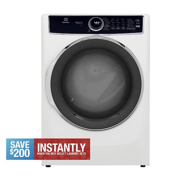 8 cu. ft. White Front Load Perfect Steam Gas Dryer with LuxCare Dry and Instant Refresh