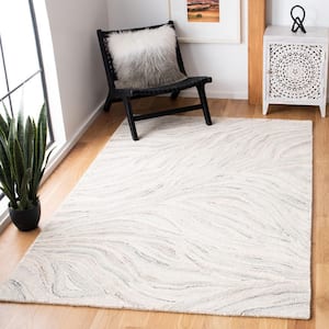 Metro Ivory/Grey 4 ft. x 6 ft. Abstract Gradient Area Rug