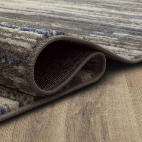 Mohawk Home Banner Grey/Dark Blue 2 ft. x 2 ft. 11 in. Area Rug
