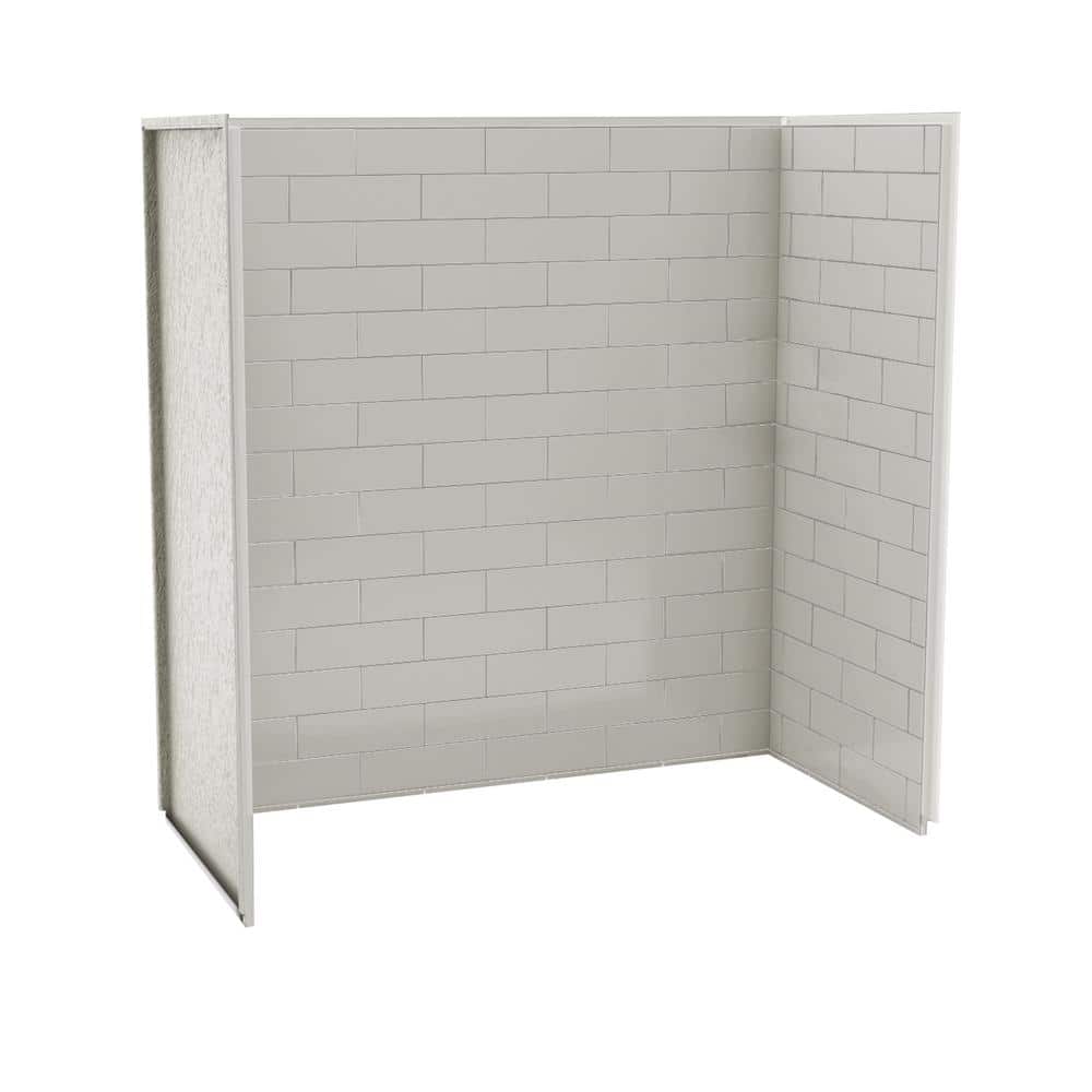 MAAX Utile Metro 32 in. x 60 in. x 60 in. 3-Panels Direct-to-Stud Alcove Tub Shower Wall Kit in Soft Grey -  103408301500000