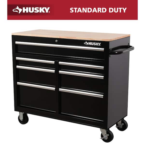 Husky Tool Storage 46 in. W x 18 in. D 9-Drawer Mobile Workbench