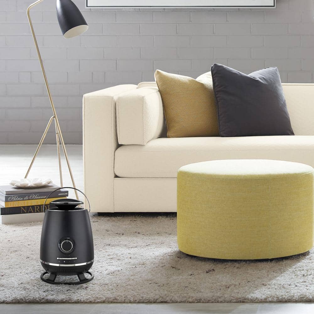 Portable Black Ceramic Electric Heater with Thermostat Control