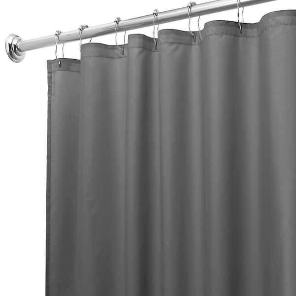 interDesign 72 in. x 72 in. Poly Shower Curtain in Liner Charcoal