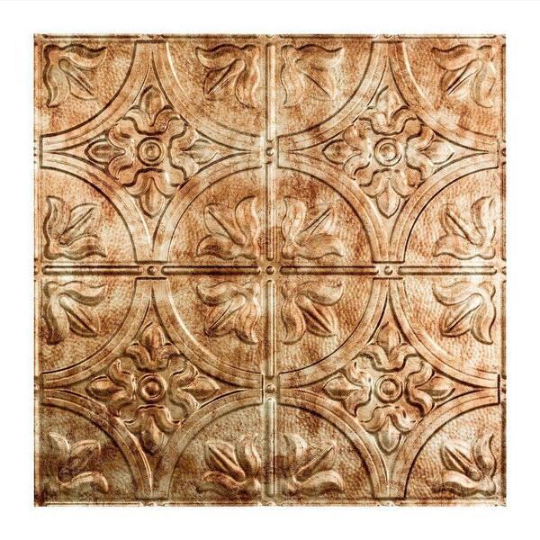 Fasade Traditional Style #2 2 ft. x 2 ft. Vinyl Lay-In Ceiling Tile in Bermuda Bronze