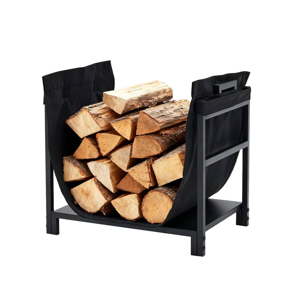 16.5 in. x 12.6 in. x 18 in. Metal Firewood Stand with Canvas Carrier, Wood Pile Storage and Stacking Organizer price history on PriceWatchPro