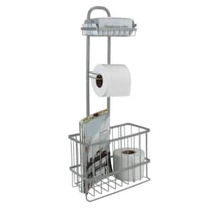 mDesign Metal Free-Standing Toilet Paper Holder - Satin