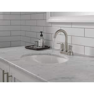 Trinsic 4 in. Centerset Double Handle Bathroom Faucet in Stainless Steel
