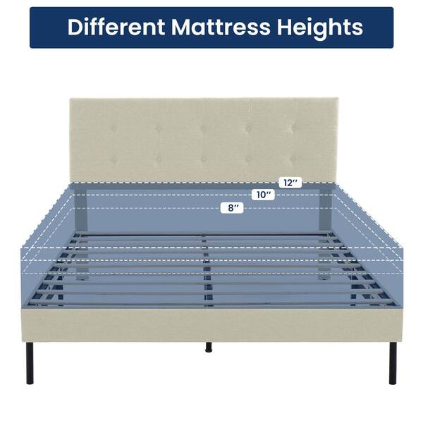 Reviews for JEAREY Alex Beige Metal Frame Full Platform Bed