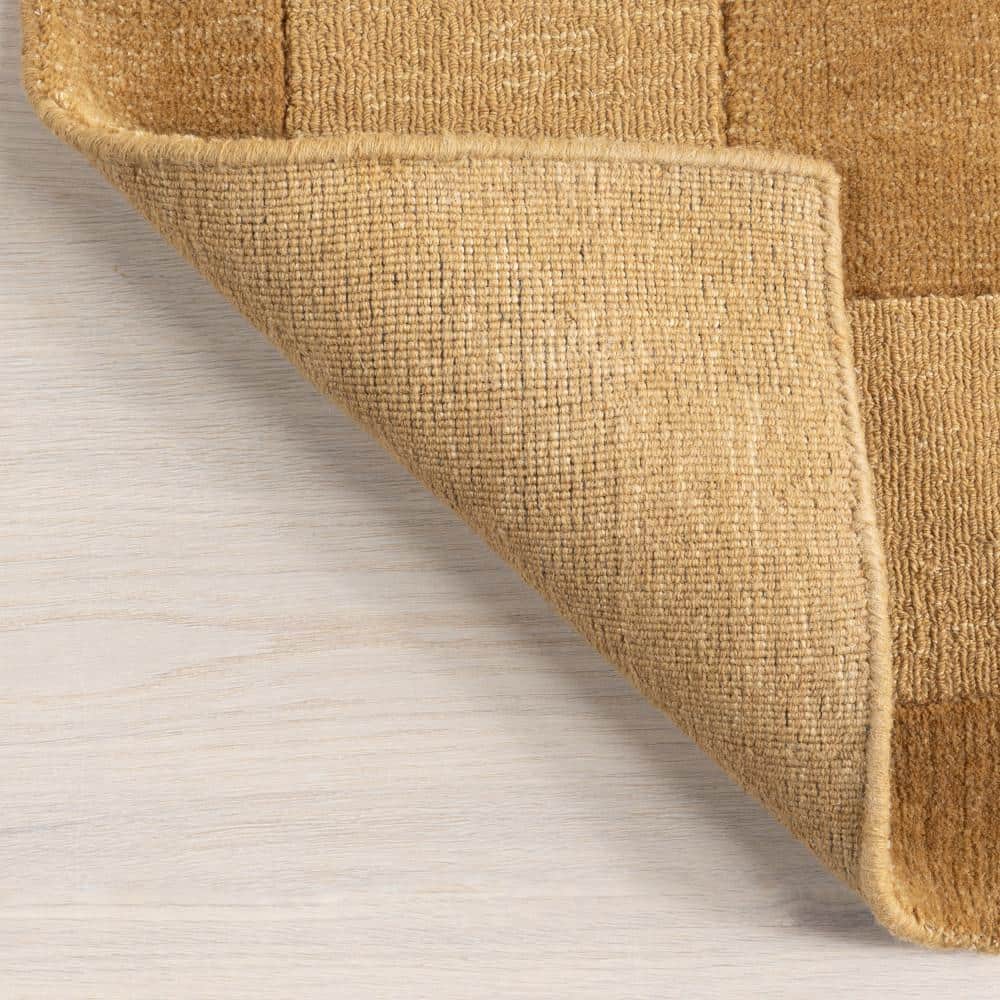 Wheat Flat Woven Wool-Blend Rectangular Area Rug, 3x5