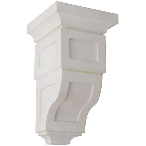 Ekena Millwork 5 in. x 10 in. x 5-3/4 in. Chalk Dust White Medium Reyes Wood Vintage Decor Corbel