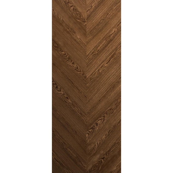 30 in. x 80 in. Cognac Oak Color Solid Wood Interior Door Slab With Hardware