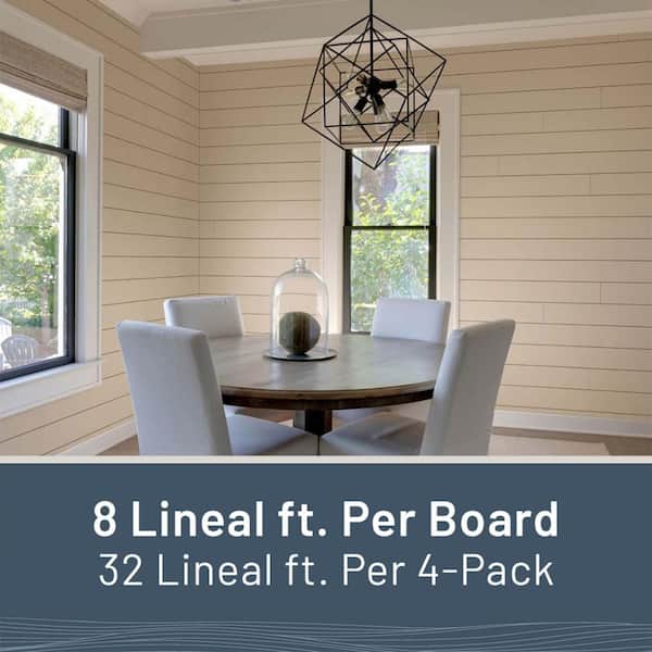 1 in. x 4 in. x 8 ft. Timeless Primed Linen Smooth Painted Square Wood Pine Trim Board (4-Pack)