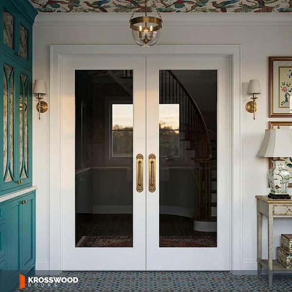 Krosswood Doors 60 in. x 96 in. Craftsman Shaker 1-Lite Clear