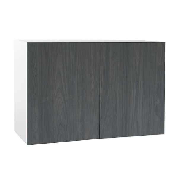 Cambridge Quick Assemble Modern Style, Carbon Marine 36 x 24 in. Wall Bridge Kitchen Cabinet (36 in. W x 12 in. D x 24 in. H)