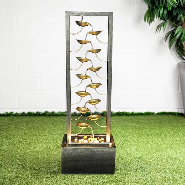 Unbranded 13-Tiered Metal Indoor/Outdoor Water Fountain With Acoustic And Optical Accents