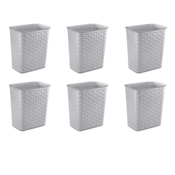 Sterilite Cement-Colored 3.4-Gal./13-Liter Decorative Weave Wastebasket ...