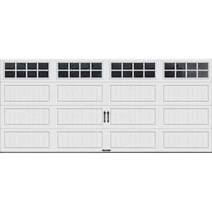 Gallery Steel Long Panel 16 ft x 7 ft Insulated 18.4 R-Value  White Garage Door with SQ24 Windows