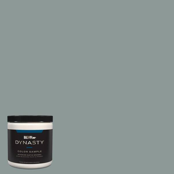 BEHR DYNASTY 8 oz. #ECC-61-3 Evening Fog Satin Enamel Stain-Blocking Interior/Exterior Paint and Primer Sample