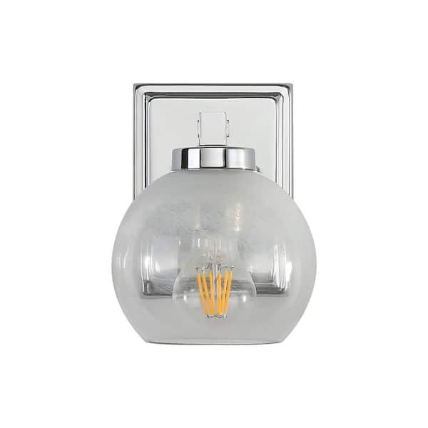 Elliott 7.25 in. 1 Light Chrome Vanity Light with Alabaster Shade